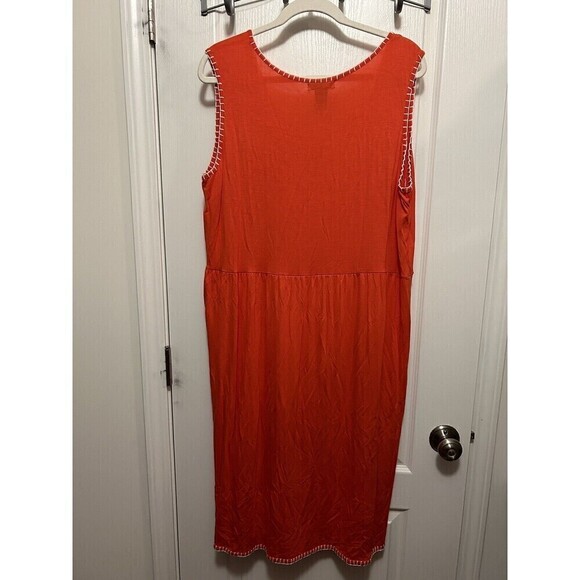 Design History Sleeveless Embroidered Dress Women’s Plus Size 2X Persimmon Tank - Picture 2 of 13